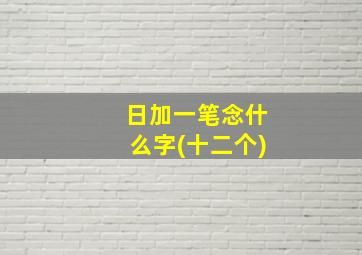 日加一笔念什么字(十二个)