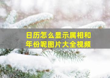 日历怎么显示属相和年份呢图片大全视频