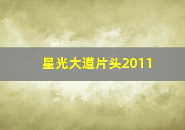 星光大道片头2011