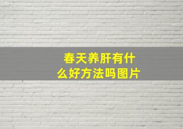 春天养肝有什么好方法吗图片