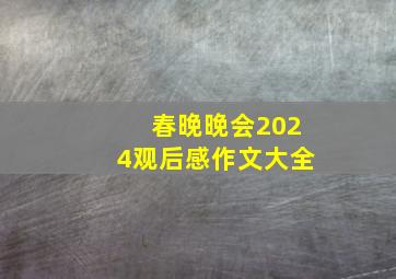 春晚晚会2024观后感作文大全