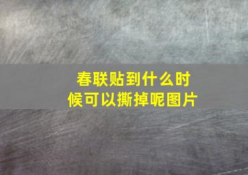 春联贴到什么时候可以撕掉呢图片