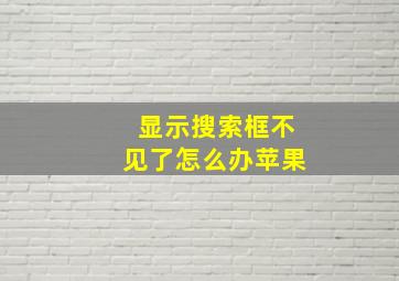 显示搜索框不见了怎么办苹果