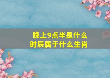 晚上9点半是什么时辰属于什么生肖