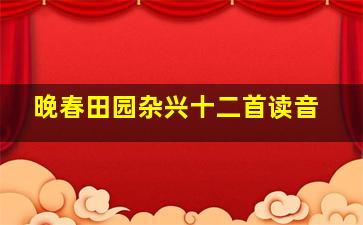 晚春田园杂兴十二首读音