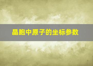 晶胞中原子的坐标参数