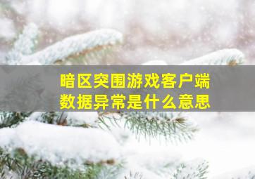 暗区突围游戏客户端数据异常是什么意思