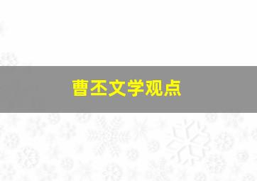 曹丕文学观点