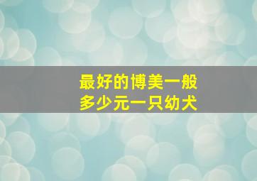 最好的博美一般多少元一只幼犬