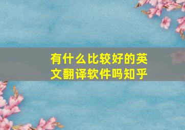 有什么比较好的英文翻译软件吗知乎