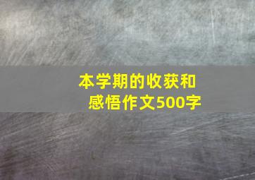 本学期的收获和感悟作文500字