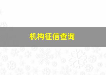 机构征信查询