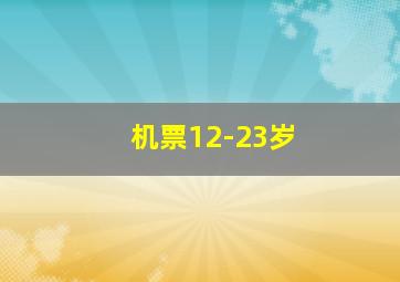 机票12-23岁