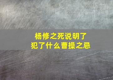 杨修之死说明了犯了什么曹操之忌