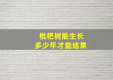 枇杷树能生长多少年才能结果