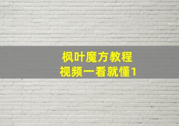 枫叶魔方教程视频一看就懂1