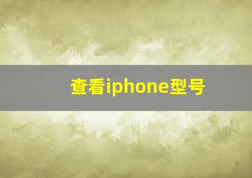 查看iphone型号