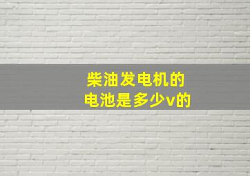 柴油发电机的电池是多少v的