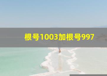 根号1003加根号997