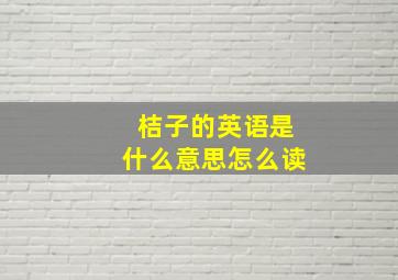 桔子的英语是什么意思怎么读