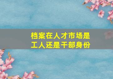 档案在人才市场是工人还是干部身份