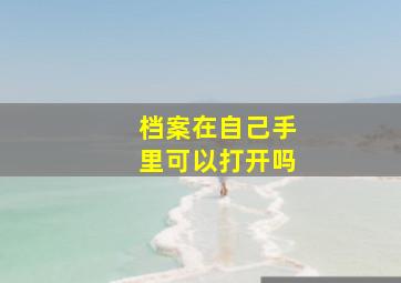 档案在自己手里可以打开吗