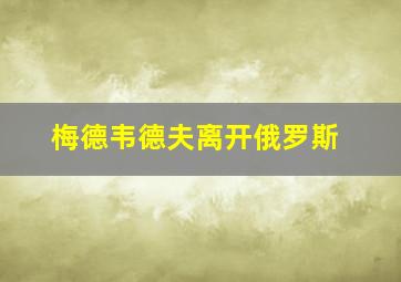 梅德韦德夫离开俄罗斯