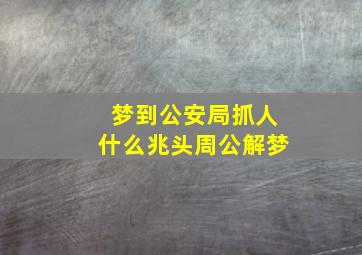 梦到公安局抓人什么兆头周公解梦