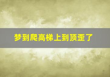 梦到爬高梯上到顶歪了