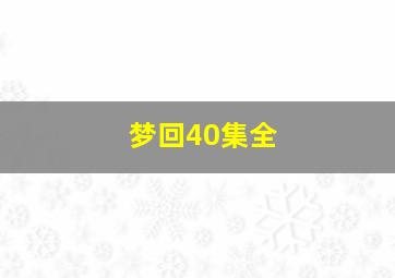 梦回40集全