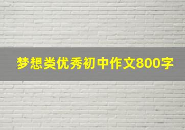 梦想类优秀初中作文800字