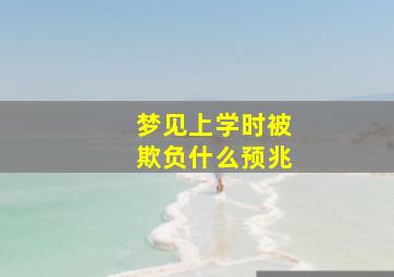 梦见上学时被欺负什么预兆