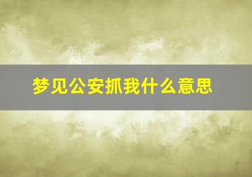 梦见公安抓我什么意思