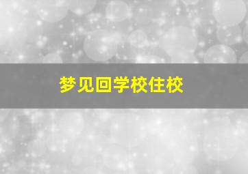 梦见回学校住校