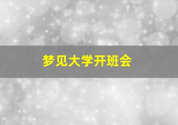 梦见大学开班会