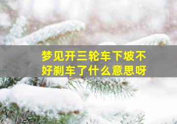 梦见开三轮车下坡不好刹车了什么意思呀