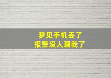 梦见手机丢了报警没人理我了