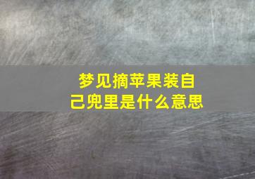 梦见摘苹果装自己兜里是什么意思