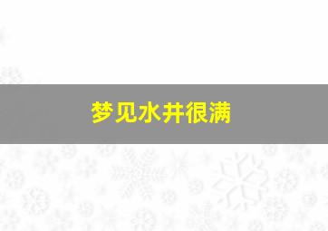 梦见水井很满