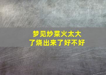 梦见炒菜火太大了烧出来了好不好