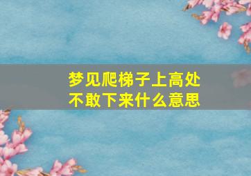 梦见爬梯子上高处不敢下来什么意思