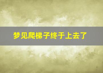 梦见爬梯子终于上去了