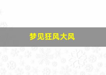 梦见狂风大风