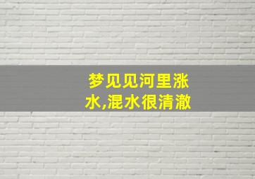 梦见见河里涨水,混水很清澈