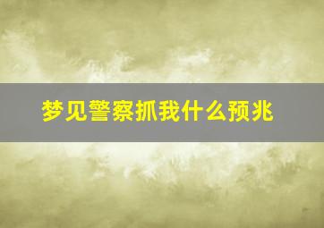 梦见警察抓我什么预兆