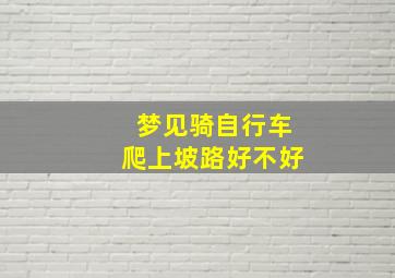 梦见骑自行车爬上坡路好不好