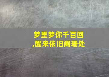 梦里梦你千百回,醒来依旧阑珊处