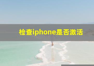 检查iphone是否激活