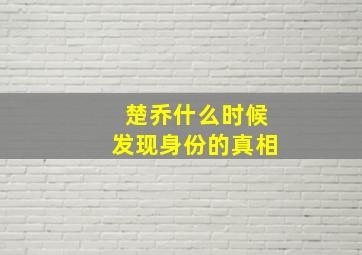 楚乔什么时候发现身份的真相