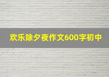 欢乐除夕夜作文600字初中